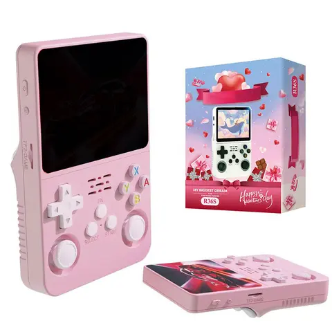 WUDS R36S Rechargeable Portable Handheld Game Console - 3.5 in IPS Screen, 64GB Expandable Memory, Built-in Battery, USB Charging, Compact Pocket Device, Gaming Stuff, Handheld PC, Cool Gifts for Teens & Adults, Geek Gift