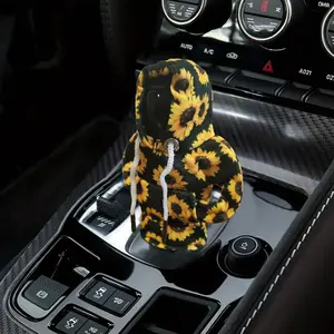 Universal Car Gear Shift Cover, Sunflower Pattern Interior Decoration, Stylish Auto Accessory, 1pc Car Decorative Gear Shift Cover, Car Accessories