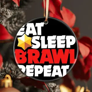 Christmas Ornaments Buzz Edit Brawl Stars Eat Sleep Brawl Repeat Brawl Stars Acrylic Family X-Mas Holiday Decor New Year Circle