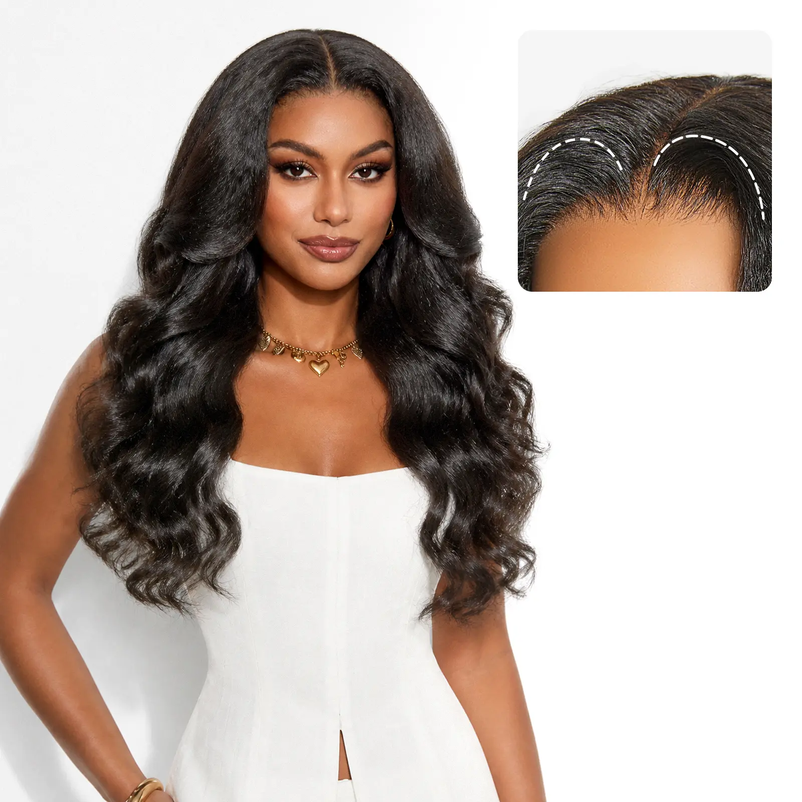 LUVME Kinky Body Wave Glueless Wig Natural Salon Blowout 7x6 Closure HD Pre-Cut Lace All-Day Comfort™ PartingMax #TikTokShopBackToSchool #SohoChic