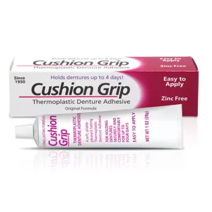 NEW! Cushion Grip - A Soft Pliable Thermoplastic Denture Adhesive for Refitting and Tightening 1 Oz (28 Grams) Oral Waterproof
