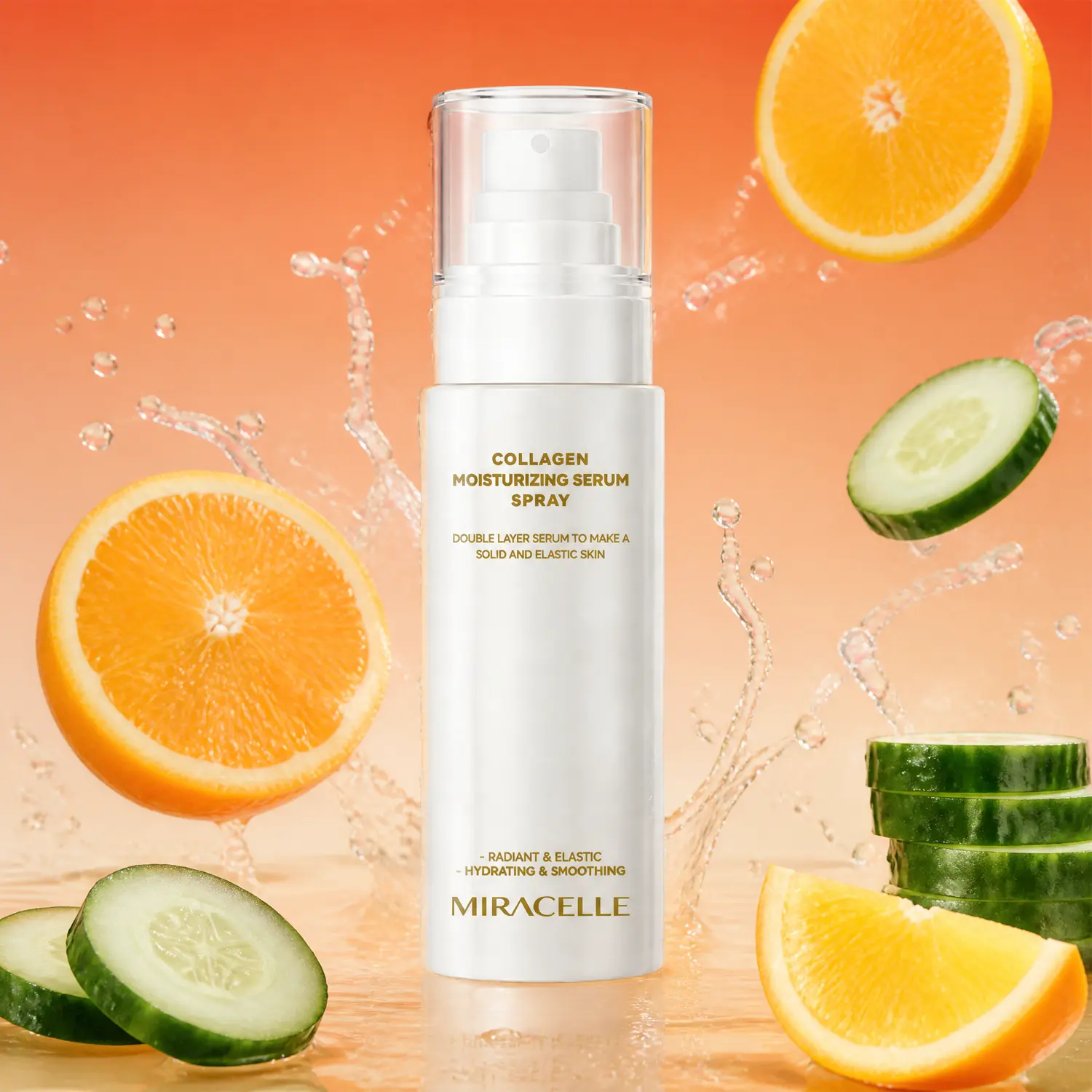 MIRACELLE Dual-Layer Serum Mist with Vitamin B5Lightweight Hydrating Facial Spray Water-Oil MoistureBalance Mist Refreshing Glow Finish llast hydration