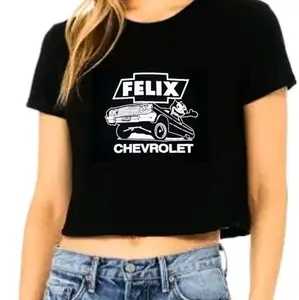 Felix Chevrolet Crop Top Women's 100% Cotton Crewneck Tshirt Casual Everyday Wear Breathable Top Impala crop top