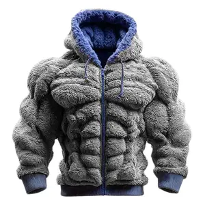 2025 Men’s Muscle Hoodies – New Fashion Casual Sports Hooded Sweatshirts with Chest Flannel Design, Long-Sleeve Pullover Tops