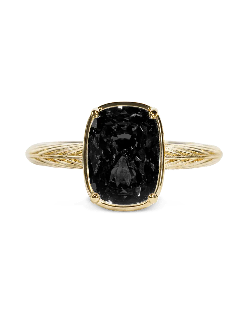 Sterling Silver Mini Black Elongated Cushion Ring