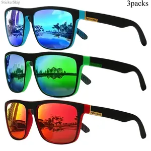 2026 3-Pack Luxury Brand Designer Fashion Vintage Square Polarized Sunglasses - Men Women UV400 Sun Glasses for Driving Fishing, Driver's EyewearUnisex UV400 Windproof Cycling SunglassesOversized Vintage Tortoiseshell Sunglasses