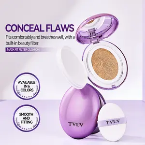 Foundation Powder Gel Moisturizing Full Coverage Glam Glow, Cushion Technology, 6 Color Options, Capacity 0.63 Oz Liquid, Suitable for All Skin Types, Beauty Cosmetics