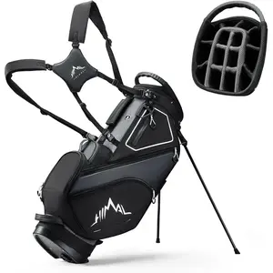 14 Way Dividers Golf Stand Bag Lightweight, Golf Bag for Men Women with Multiple Pockets,  Strap and Rain Cover