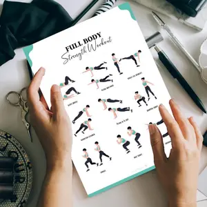 Workout Bundle for Strength and Stretching, Full Body Fitness Guide with Dumbbell and Core Exercises, Home Gym Training Set for Men and Women
