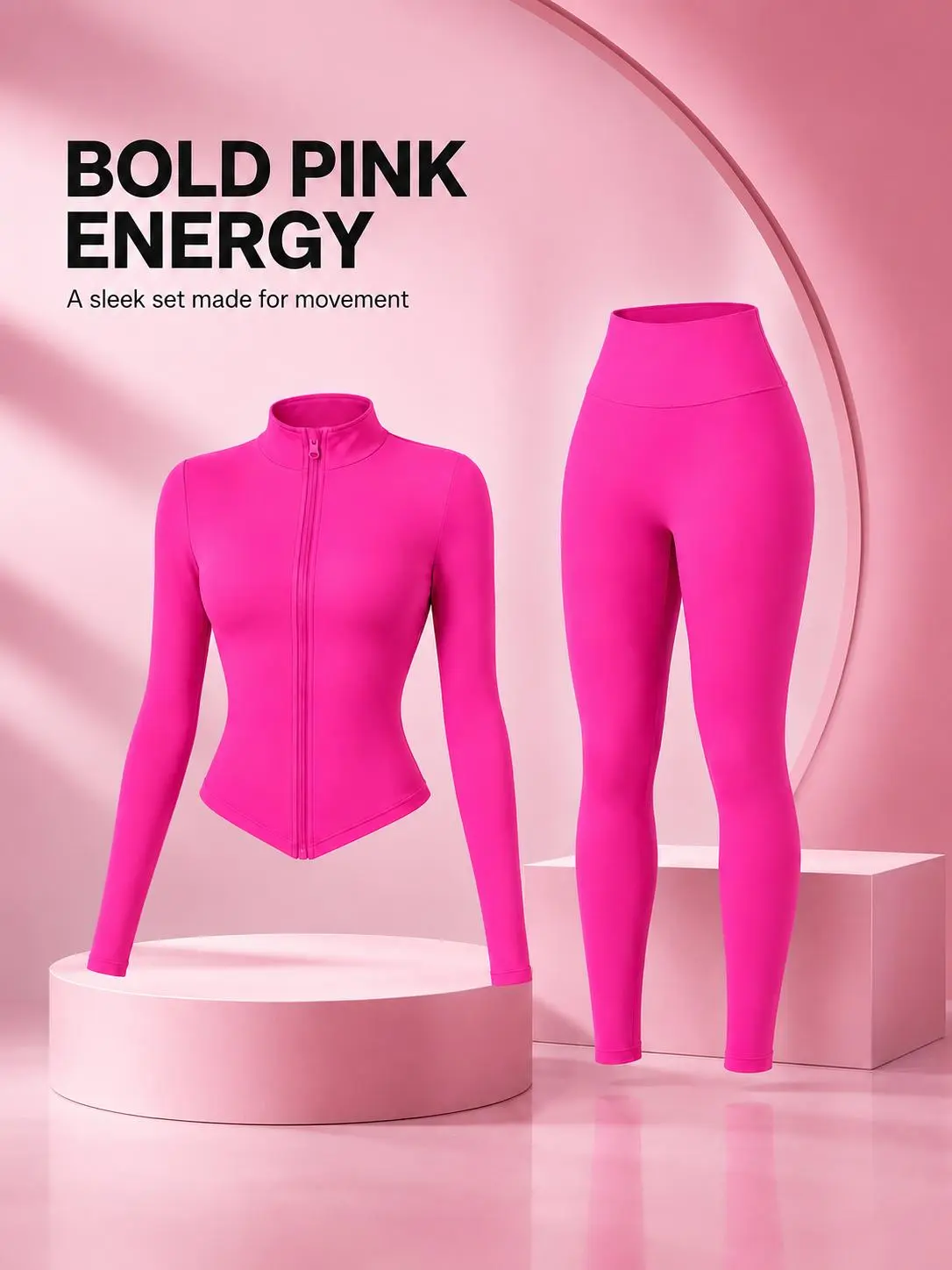 Women’s 2-Piece Seamless Yoga Set – Buttery Soft Body Shaping Zip-Up Jacket & High Waist No Front Seam Leggings, 4-Way Stretch Studio-to-Street Activewear for Pilates, Yoga & Workout | Squat Proof, Breathable Comfort, Grace & Kindness