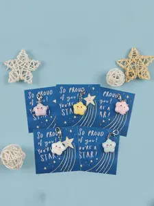 5pcs Cute Star Keychains, Keychain Set, Keychain For Bags, With Shooting Star Design, With 'You Are A Star' Card, Used To Decorate Backpack Pendants, Key Rings, Small Gifts For Children, Classmates, Juniors, Promotion, Good Jobs