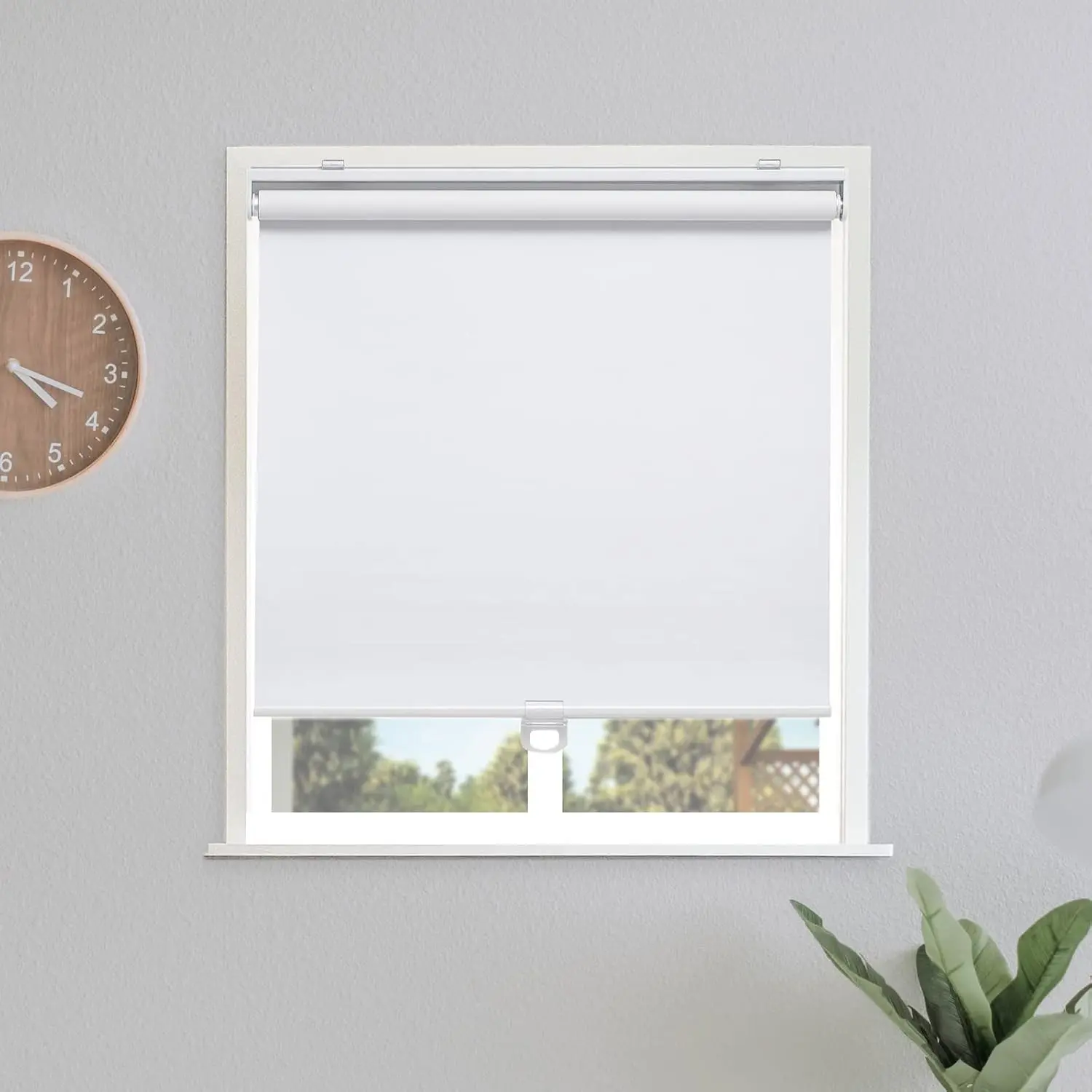Cordless Blackout Roller Shades Pull Down Room Darkening Window Blinds Thermal Insulated Easy to Install for Living Room Bedroom Home Office Bathroom White 22" W x 72" H