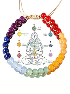 7 Chakra Healing Crystal Bracelet, Chakra Balancing & Energy Alignment Jewelry, Perfect for Yoga & Meditation, Promotes Well-Being & Harmony  Adjustable Braided Style, Great for Casual & Yoga Wear, Perfect Wellness Gift for Women