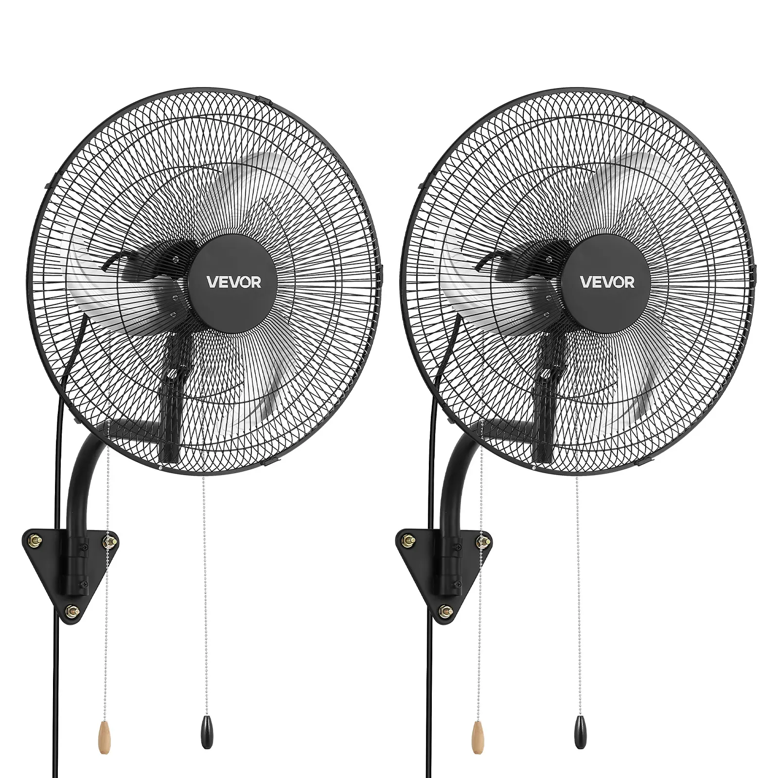 【summerfinds】VEVOR 2-Pack 18 in Wall Mount Fans, Oscillating Wall-Mounted Cooling Fans with 3 Speeds, Long Airflow Distance, Adjustable Rotation Angle, Mechanical Powerful for Garage, Workshop, Cooling Fan,dorm essentials,home essentials
