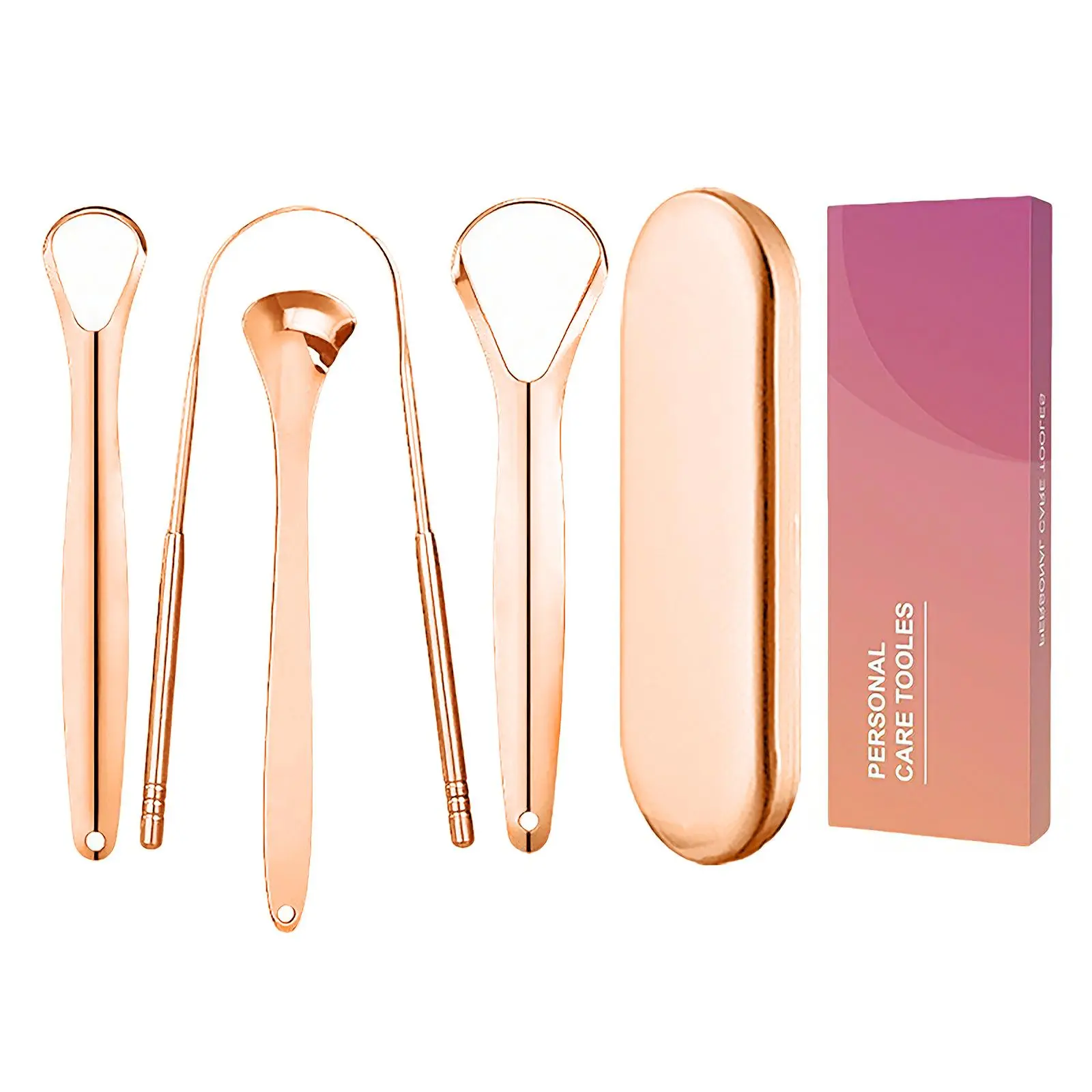 UFORU 4-Pack Tongue Scraper for Adults and Kids, Stainless Steel Tongue Scraper 4 Pack, 304 Metal Tongue Cleaner Set with Travel Case, Smooth Edge Oral Hygiene Tool for Adults and Daily Fresh Breath Care