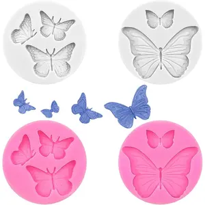 4 count Butterfly  Molds Mini Butterfly Fondant Mold Cute Soap Epoxy  Mold Sugarcraft Candy  Molds for Sugarcraft Cake Decorating
