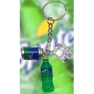 Sprite Keychain - Green Bottle Design with Metal Ring and Keyring, Unique and Stylish Keyring Accessory