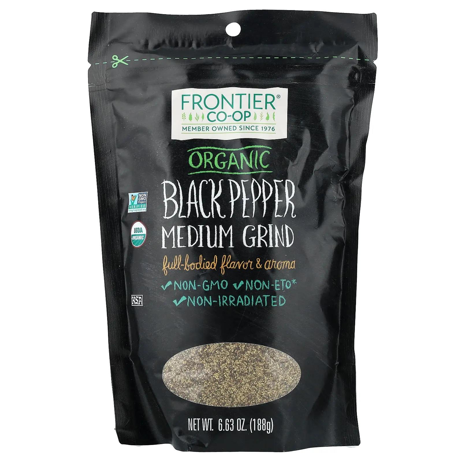 Frontier Co-op Organic Black Pepper, Medium Grind, 6.63 oz (188 g) Frontier Co-op Organic Black Pepper, Medium Grind, 6.63 oz (188 g)