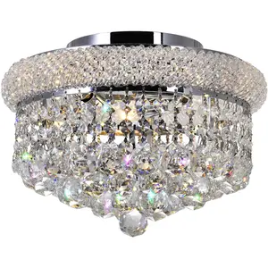 CWI Lighting Empire 3 Light 12 inch Chrome Flush Mount Ceiling Light 8001C12C