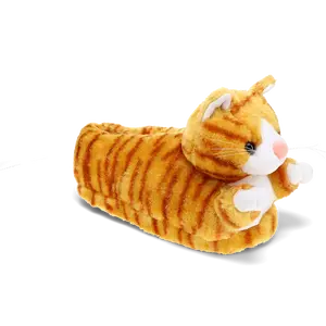 Orange Tabby Cat Plush Animal Slippers with Charming Design Ultimate Comfort Non-Slip Sole Perfect Gift for Cat Enthusiasts