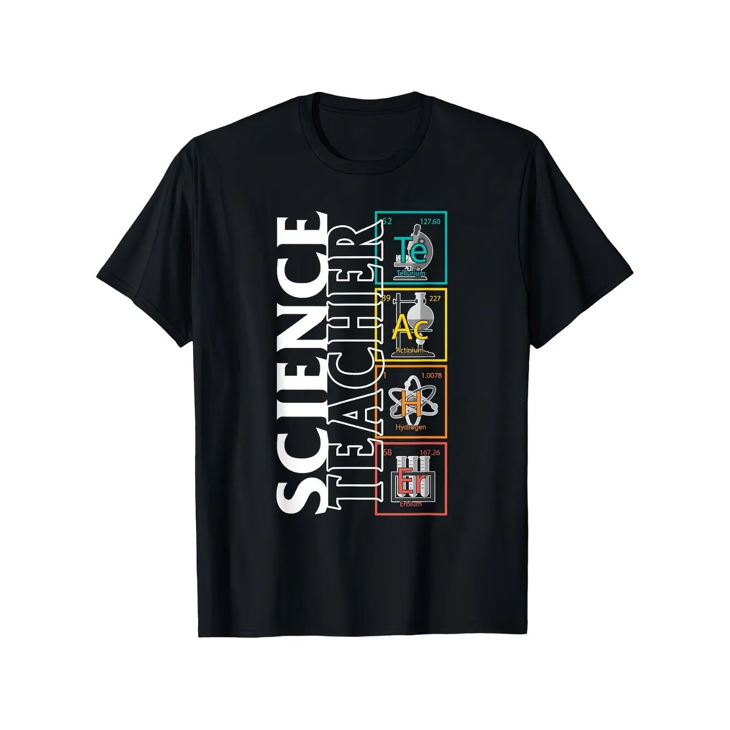 Women's Periodic Element Graphic Print T-shirt - Soft Cotton Unisex Shortsleeve Round Neck Top for Science Teachers