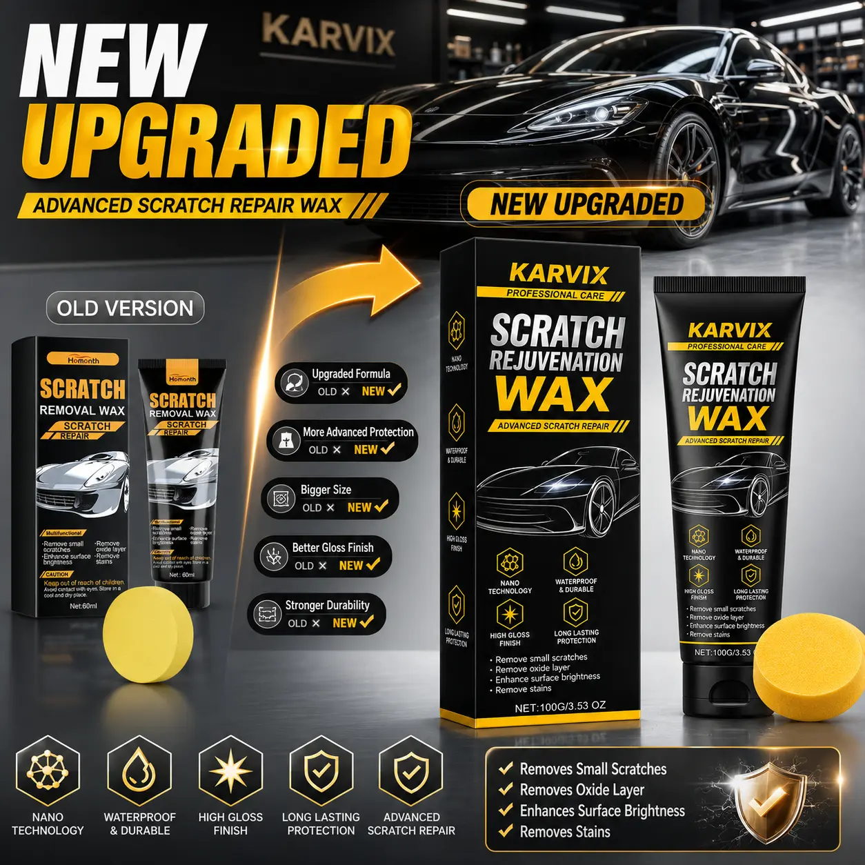 Car Scratch Remover For Cars Quick Scratch&Swirl Removal Paint Restoration&Oxidation Repair Premium Scratch Removal Kit Car Scratch Remover Kit Fix Minor Scratches&Restore Paint Shine Easy Diy Car Detailing Tool Premium Formula