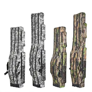 Foldable Fishing Rod Bag, Portable Large Capacity Fishing Rod Storage Bag, Waterproof Camouflage Travel Carry Bag, Fishing Rod Covers, Fishing Accessories, Fishing Stuff