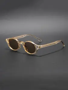 Unisex Round Frame Sunglasses Uv400 Protection Tr Material Casual Style All Season Eyewear for Travel Beach Party Daily Wear