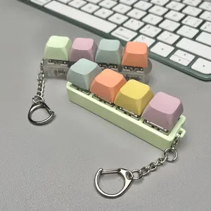 Keyboard Trigger Finger Keychain Toy, Sensory Fidget Keychain, Stress Relief Anxiety Fidgets Fidget Tool for Autism, Available in Four Colors, Suitable for Adults and Kids
