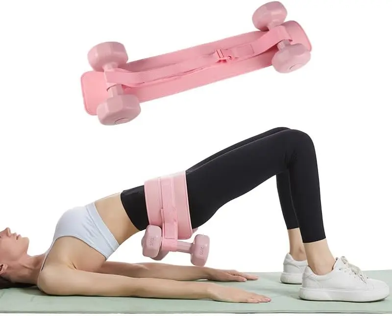 Hip Thrust Belt, Fully Upgraded Hip Thrust Belt for Dumbbells, More Comfortable Hip Thrust Belt, Home Gym Hip Thrust Belt with Wider and Longer Anti-Slip Pads.