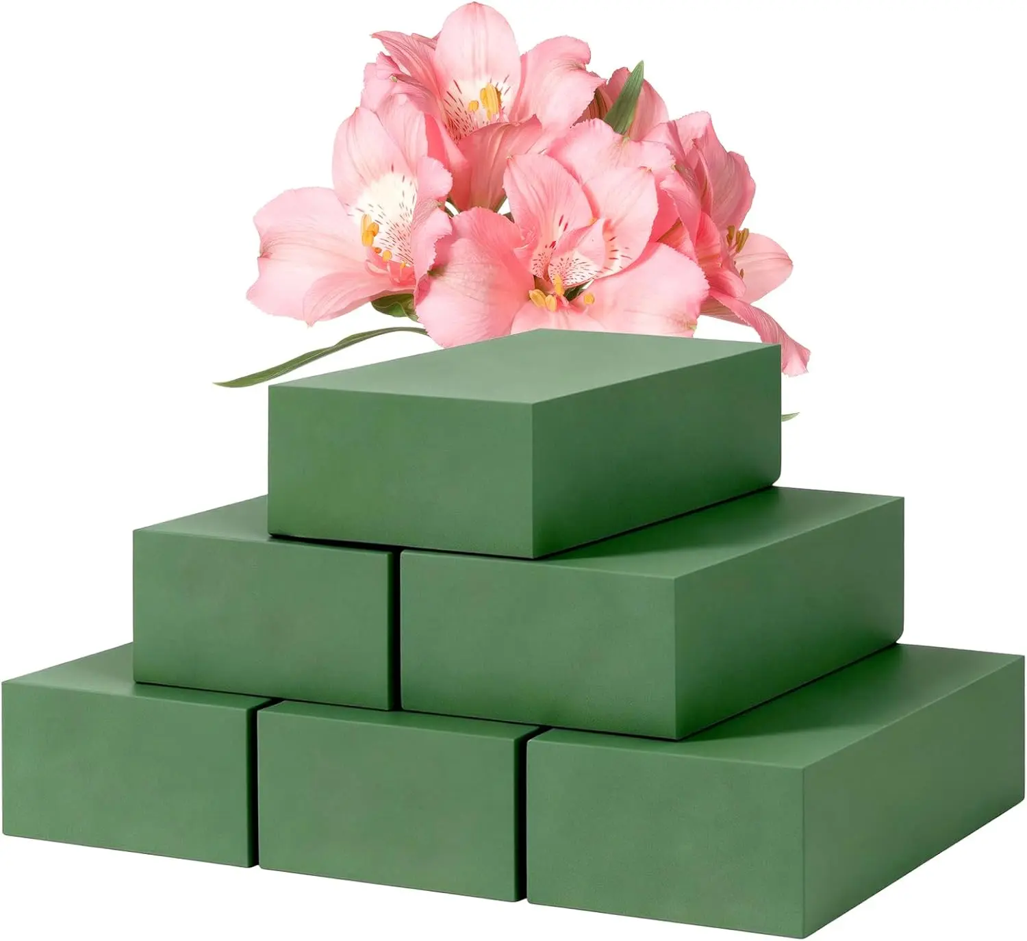 6 Pack Floral Foam Blocks, Green Plant Dry & Wet Flower Arrangement Foam, Styrofoam Block for Fresh and Artificial Flowers, Decor Supplies