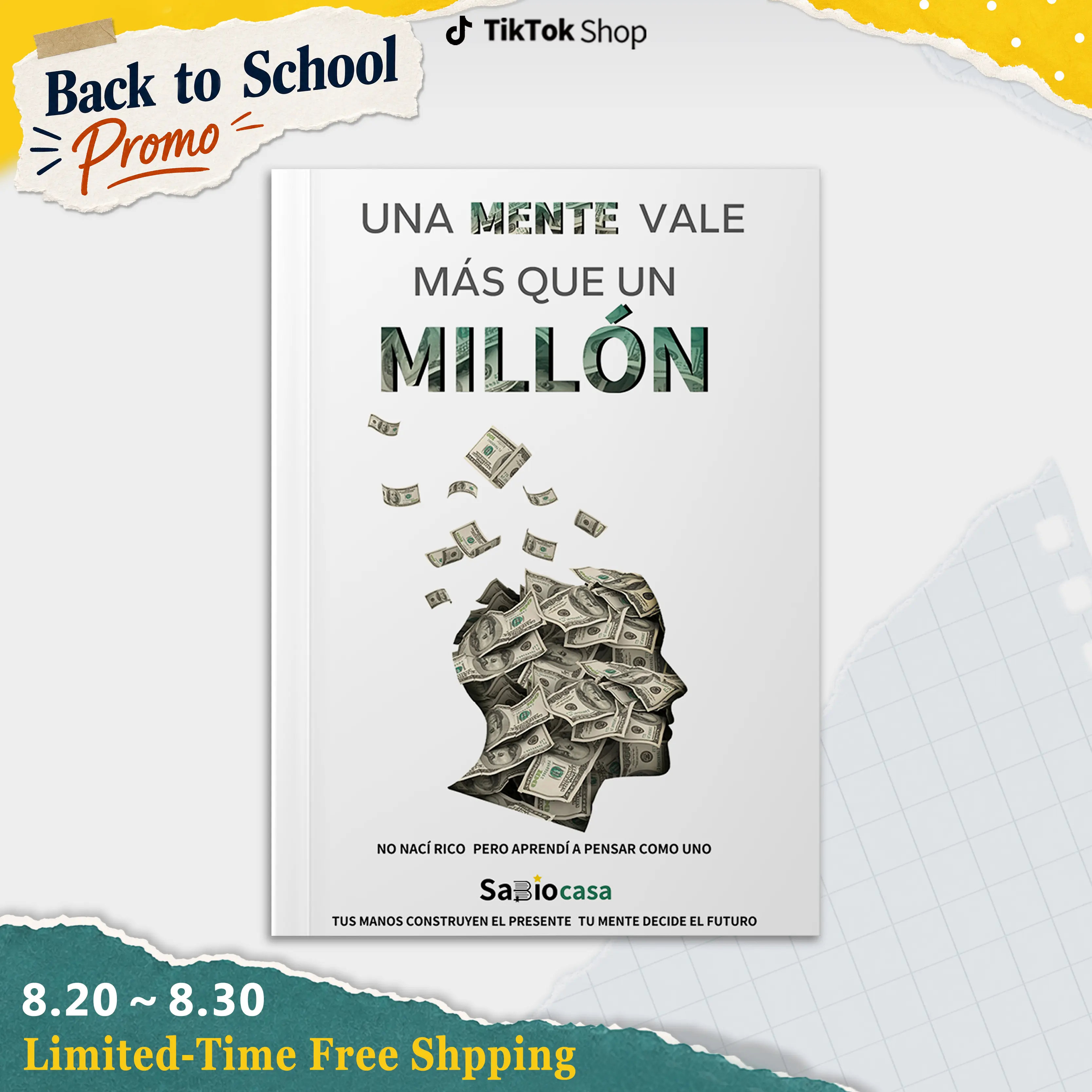 2026 Edition Professional,SabioCasa Una Mente Vale Más Que Un Millón ,Encourages Learning ,Language Enthusiast,Textbook Language,Spanish Speaker, Friendship Gift,Suitable for gifting.
