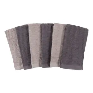 Wave Terry Dish Cloth Set Of 6 - 12" x 12"