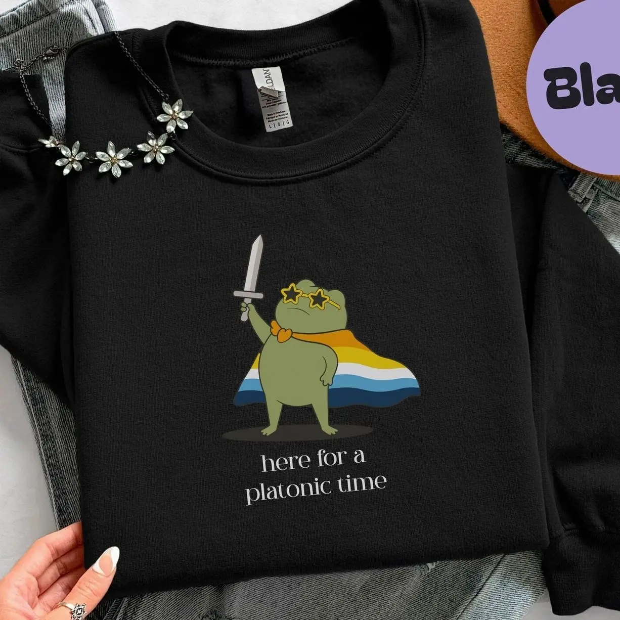 Aroace Pride Shirt, Funny Frog Tee, Aroace Flag Tee, Asexual Gift, Platonic Tee, Pride Month, LGBTQ Pride Shirt, Queer T-shirt Q