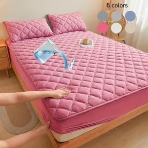 Waterproof Quilted Mattress Cover, 1 Count Soft Comfortable Breathable Mattress Protector, Bedding Supplies for Bedroom, Guest Room, Apartment, School, Home, Hotel