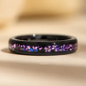 Black Alexandrite Tungsten Ring - 4MM