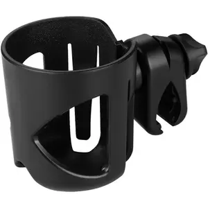 Universal Cup Holder, Stroller Cup Holder, 360° Rotatable Large Caliber Designed Bottle Holder for Stroller, Bike, Wheelchair, Walker, Scooter, Black