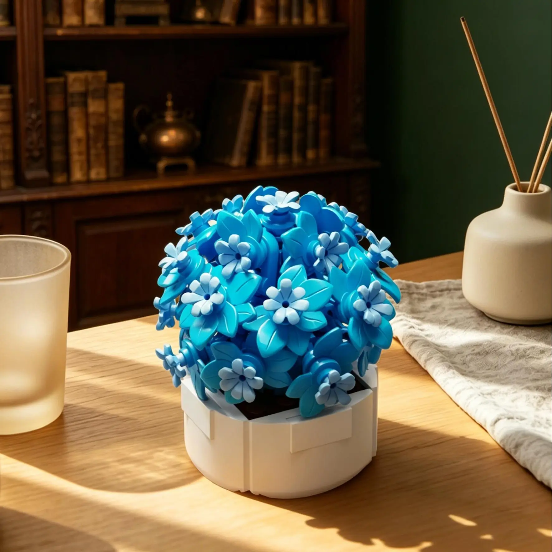 Spring Hyacinth Building Block Flower with Pot – Artificial Forever Bloom Floral Desk Home Decor Ornament, Thoughtful Gift for Her Girlfriend Mom Wife Mother's Day Birthday Valentine Christmas Anniversary