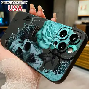 Black Eyes Deep Skull TPU Anti-Drop All-Inclusive Precision Protective Case, Suitable for Apple Iphone6/7/8/X/Xs/Xr/Xs Max/11/12/13/14/15/16 Pro Max