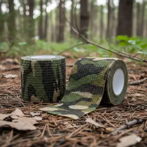 Waterproof Breathable Self-Adhesive Camouflage Wrap, Elastic Sports Bandage for Sprain First Aid, Joint Support & Injury Recovery, Athletic Tape for Ankle Wrist Support, Muscle Relief, Hiking Emergency Gear, Survival Medical Supplies, Protective Gear