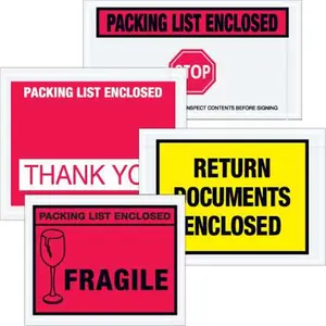 Tape Logic Yellow Return Documents Enclosed Envelopes, 7.5 x 5.5 in, 2 Mil Poly, Hot Melt & Pressure Sensitive Adhesive, Secure and Protect Documents