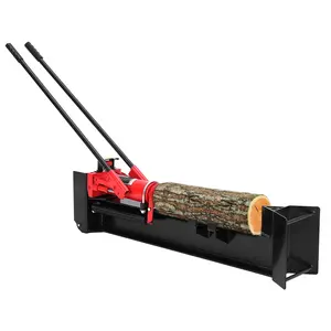 Manual hydraulic log splitter, 12-ton wood splitter, portable firewood cutter, non-electric wood splitter, steel frame log splitter, spring return manual splitter, with wheels, manual operation, wood splitting tool for home and outdoor use
