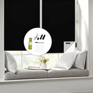 Silver Light Blocking Curtain, 1.45-1m/57.09-39.37inch, Lightweight Sleep Aid, No Drilling Installation, Ideal for Dorms and Travel