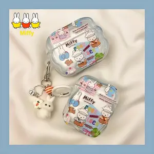Kawaii Miffy Rabbit Headphone Case Cute Cartoon Print Suitable for Airpods4 Cases AirPods Pro 2/3 and AirPods 1/2