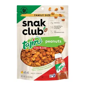 Tajin Peanuts, Roasted Nuts with Chili and Lime Seasoning, Mild, Gluten-Free and Kosher Snacks, No Artificial Colors or Flavors, No Preservatives, 12 oz Resealable Bag