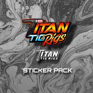 Titan Tig Rigs Sticker Pack - Adhesive Vinyl Decal with Holographic Logo & Black and White Heavy-Duty Stickers 3" X 1.8"