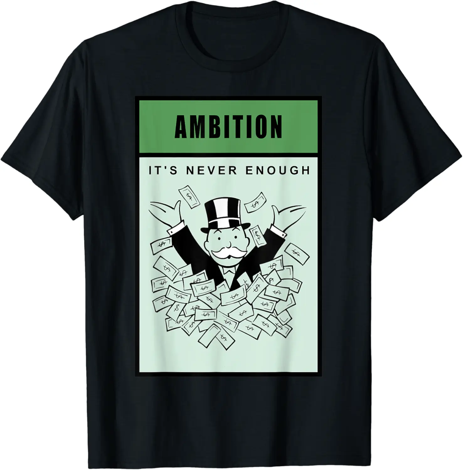 Monopoly Ambition Card of Success with Rich Uncle Pennybags T-Shirt - Nestorporas Shop 28B09D39RGX2