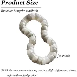 Veliora Gift B Anxiety Relief Items Natural Bodhi Seed Bracelets Anxiety Fidget Bracelets Jewelry Protection Healing Gift Stretch Sensory Beaded for Adults Elegant Minimalist Bangle Adjustable Cuff