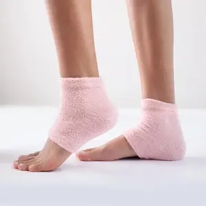 Dr. Frederick's Fuzzy Moisturizing Heel Socks - Soften Dry Cracked Heels Overnight