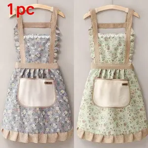 Floral Princess Apron with Adjustable H-Straps & Hand Pocket, Kitchen Baking Apron for Cooking, Home & Restaurant Use, & Design